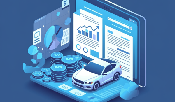 Illustration of car loan application with data analytics