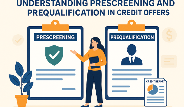 Infographic comparing prescreening and prequalification credit offers, showing key differences for consumers exploring loan and credit options